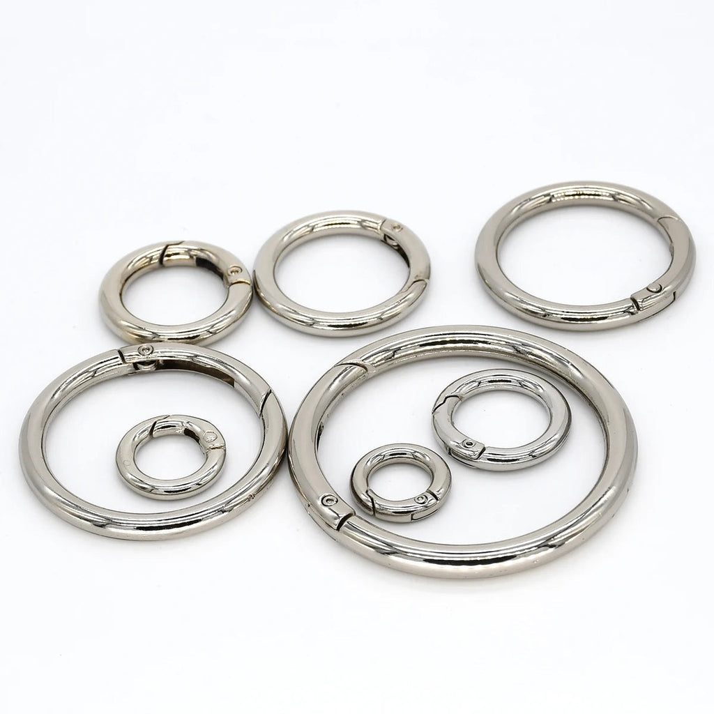 Metal spring gate O Ring Openable Keyring Leather Craft Bag belt strap buckle trigger snap clasp clip connector DIY accessory Quick Pick Grocers