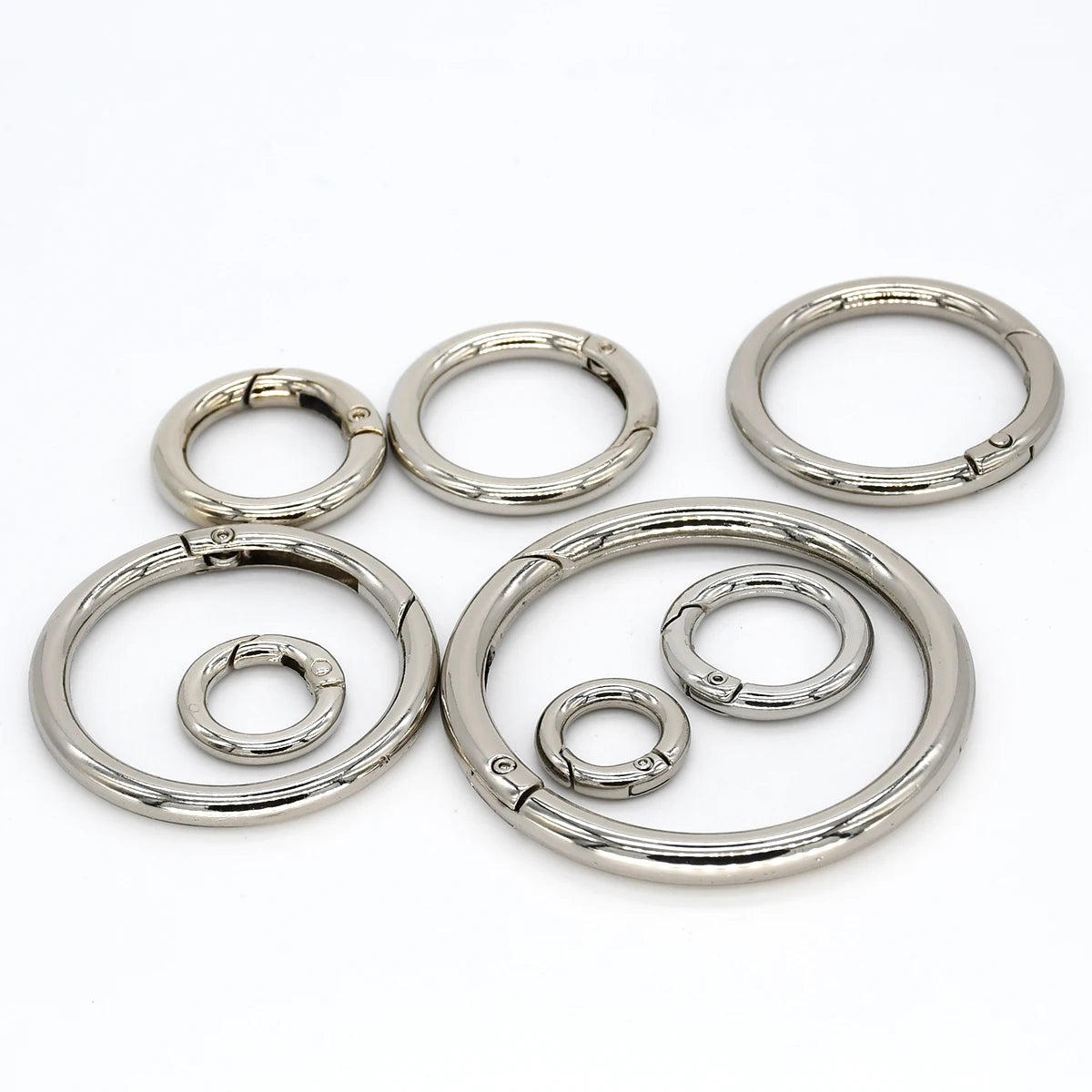 Metal spring gate O Ring Openable Keyring Leather Craft Bag belt strap buckle trigger snap clasp clip connector DIY accessory Quick Pick Grocers