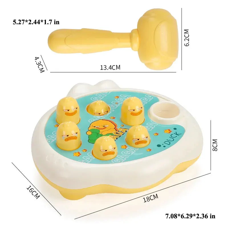 Duck/Frog/Pig Baby Toy Montessori Learning Game Educational Puzzle Gift for 12 24 Months Toddler Boy/Girl with Hammer Econic Blanks