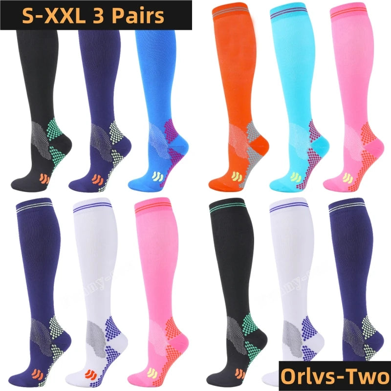 1/3 Pairs Dropship Compression Socks Varicose Veins 20-30 Mmhg Men Women Socks For Running Cycling,Football Soccer Stockings Quick Pick Grocers