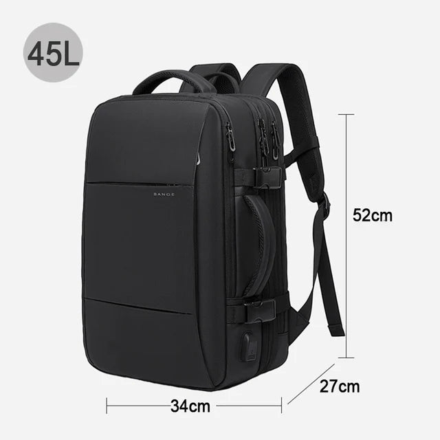 BANGE Aesthetic Men Business Backpack School Expandable USB Bag, Large Capacity 17.3 Laptop Waterproof Fashion Travel Backpack Econic Blanks