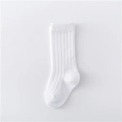 Lawadka 0-5Years Kids Boys Girls Socks Cotton Solid Striped Soft Baby Knee Long Children's Socks School Sport Baby Sock 12 Color Quick Pick Grocers