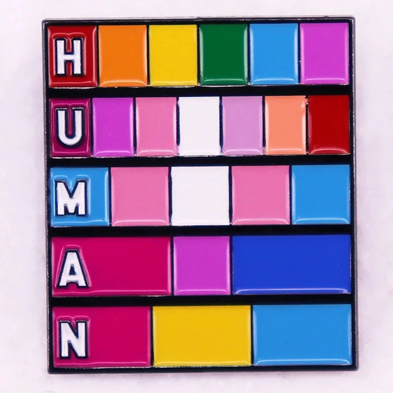 Rainbow LGBT Encourage Letters Metal Enamel Badge Gay Lesbian Asexual Transgender Adaptive Lapel Pin Jewelry Gifts Accessories Quick Pick Grocers