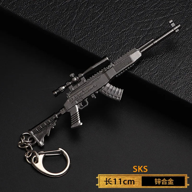 1pc Toy Gun Keychain, Alloy Toy Gun Model Pendant Car Key Chain Car Key Ring Gift For Men Boys Quick Pick Grocers