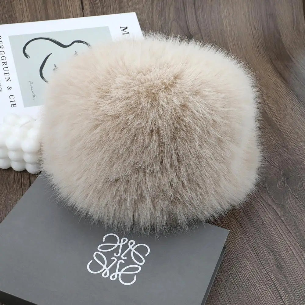 Hot Sale Fur Hat Women Warm Snow Ski Cap Female Faux Fox Fur Thick Warm Winter Hat Lady Windproof Russian Hat Ear Warmer Bonnet Purest Peak