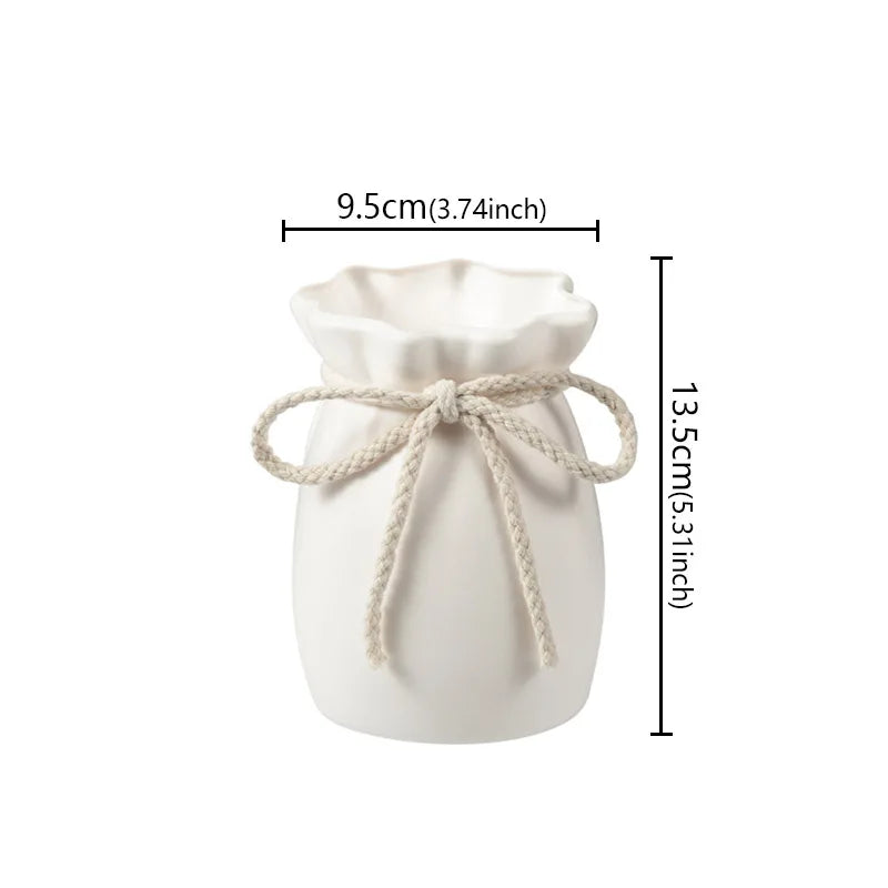 1Pc Bow Design Plastic Flower Vase Modern Art Nordic Decorative Vase  Used for Wedding, Living Room, Office, Bedroom Decoration Quick Pick Grocers