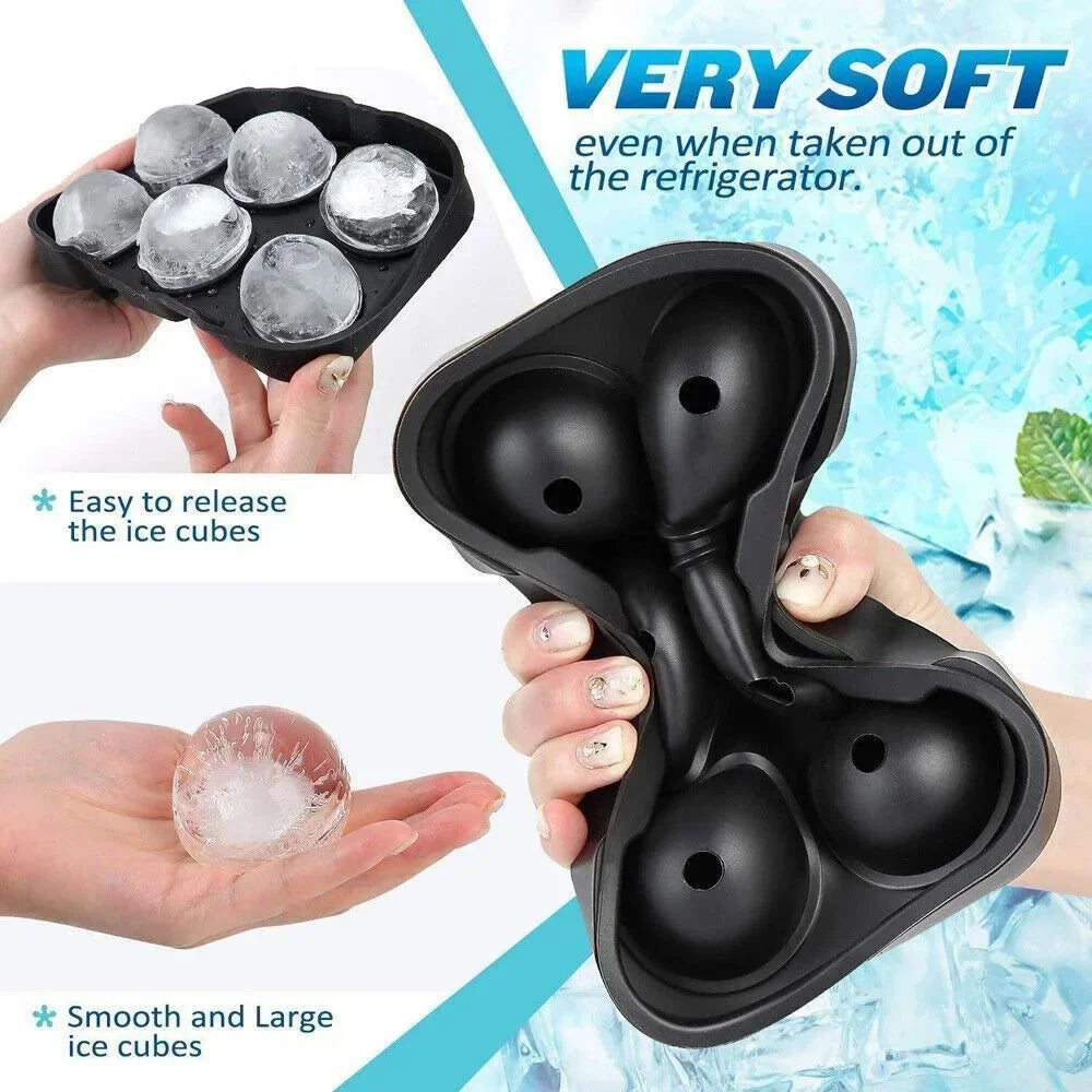 Ice Cube Tray Silicone Ice Ball Freezer Mold Square Ice Cube Maker with Lid 4/6/8 Grids for Whiskey Cocktail Coffee Accessories Quick Pick Grocers