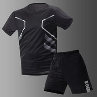2/4/6 Pcs Plus Size Men's Quick-drying Short-sleeved Shorts Suit Men's Leisure Sports Running Fitness T-shirt Joker Shorts Teen Quick Pick Grocers
