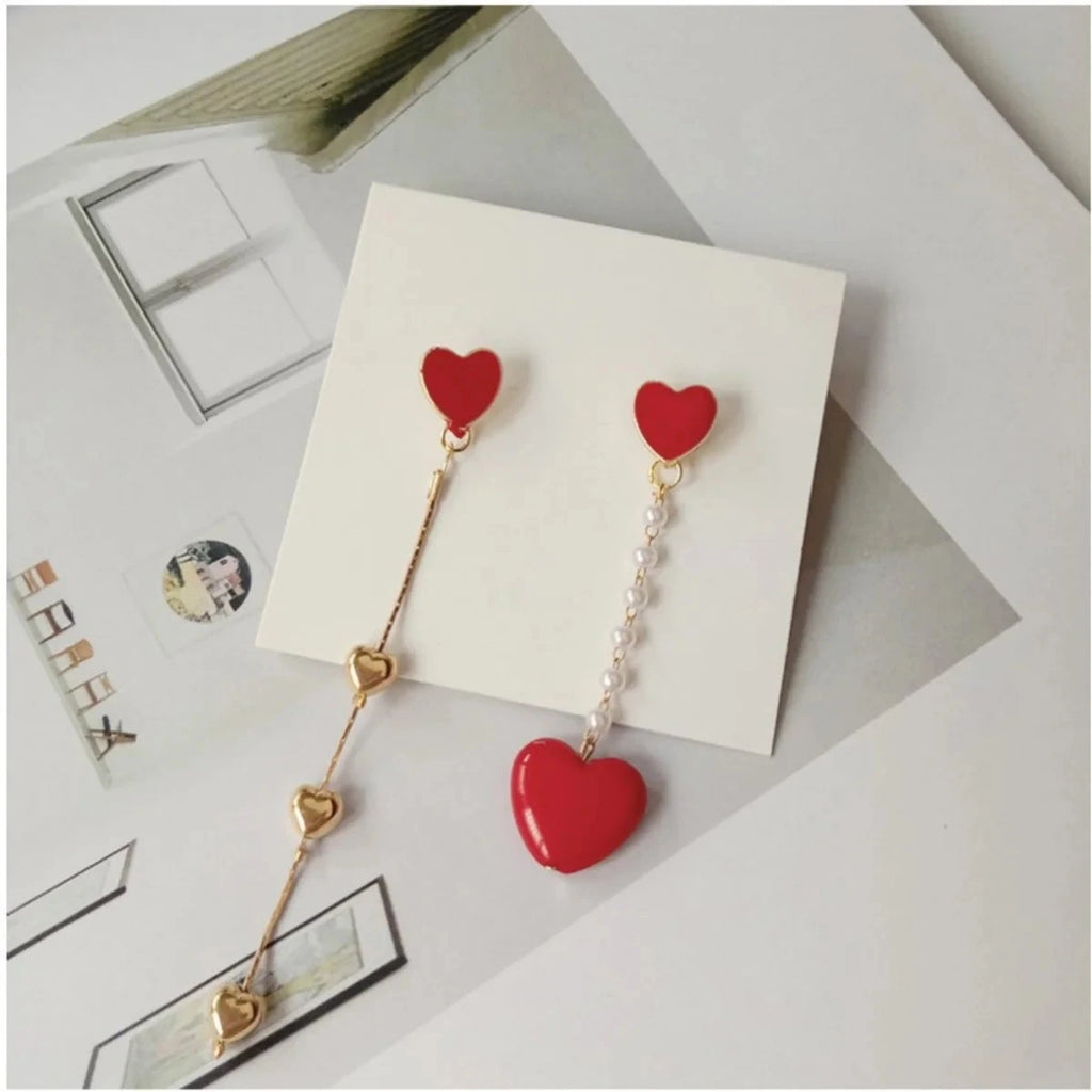 Korean Asymmetric Hollow Black Heart Dangle Earrings For Women Temperament Exaggerated Love Heart Drop Earrings Wedding Jewelry Econic Blanks