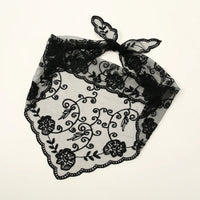 Elegant Lace Scarf Hollow Out Embroidery Foulard Bandana Solid Color Triangular Scarf Thin Vintage HandkerChiefs for Hair Woman Quick Pick Grocers