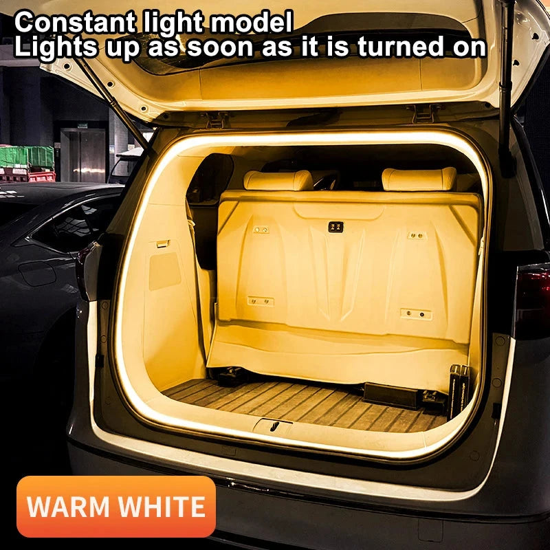 LED Car Trunk Light Strip Automatic On/Off Sensor Ambient Light Bar Waterproof Concealed Installation for Auto Decor Accessories Econic Blanks