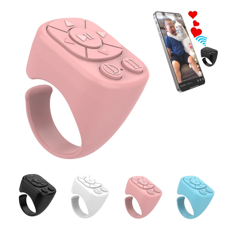 Tiktok Scrolling Ring Tiktok Remote Control Is Suitable for Iphone, iPad Bluetooth Page Turning Ring Roller, Both Camera Shutter, Short Video and Music Remote Control Function, Compatible with Ios and Android Phones Quick Pick Grocers