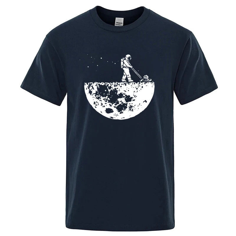 Men T-shirt High Quality Funny Cotton Blend Lunar Cleaner Printing Casual Cool Loose O-neck Male  for MenT-shirt Hip Hop Tees Quick Pick Grocers