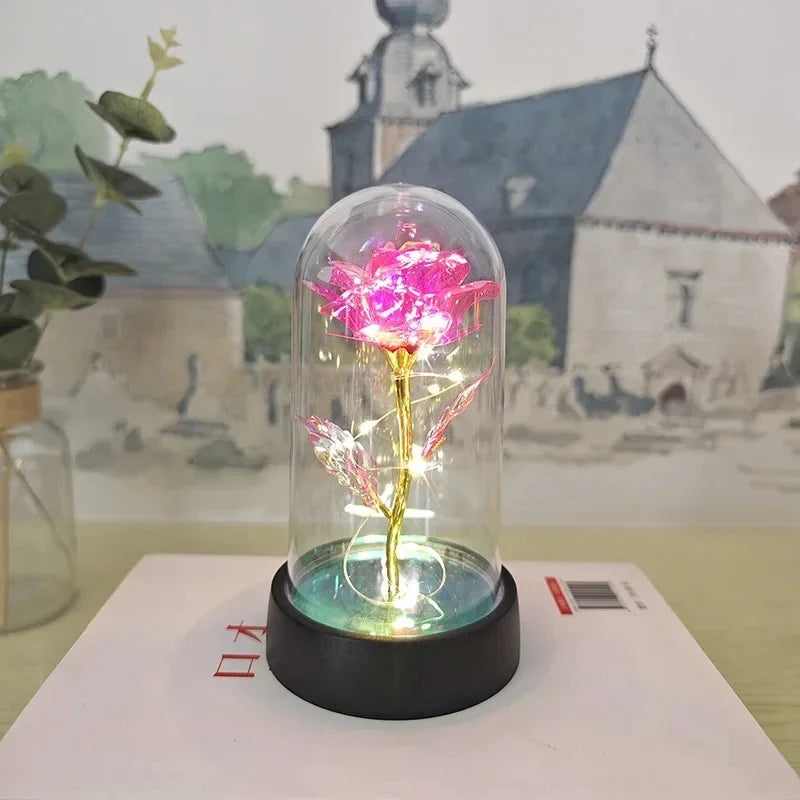 Rose Light Beautiful Realistic Looking Night Light Rose Eternal Flower Party Supplies LED Simulation Rose Flower Valentine's Day Quick Pick Grocers
