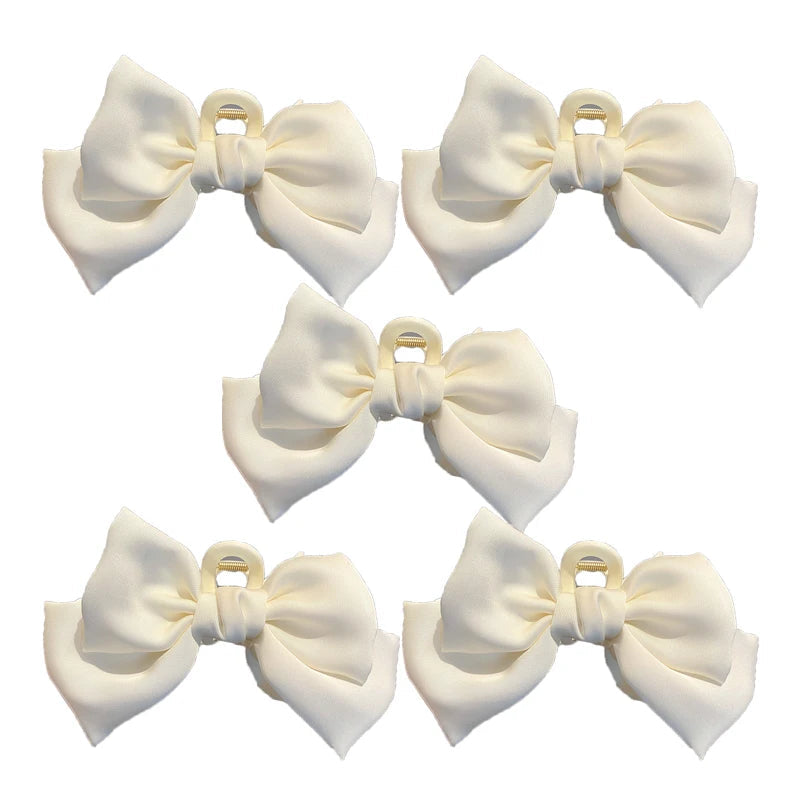 Fashion Women Bow Hairpin Korean Version Of Solid Color Butterfly Satin Hair Clips Girls Hair Accessories Headwear Quick Pick Grocers