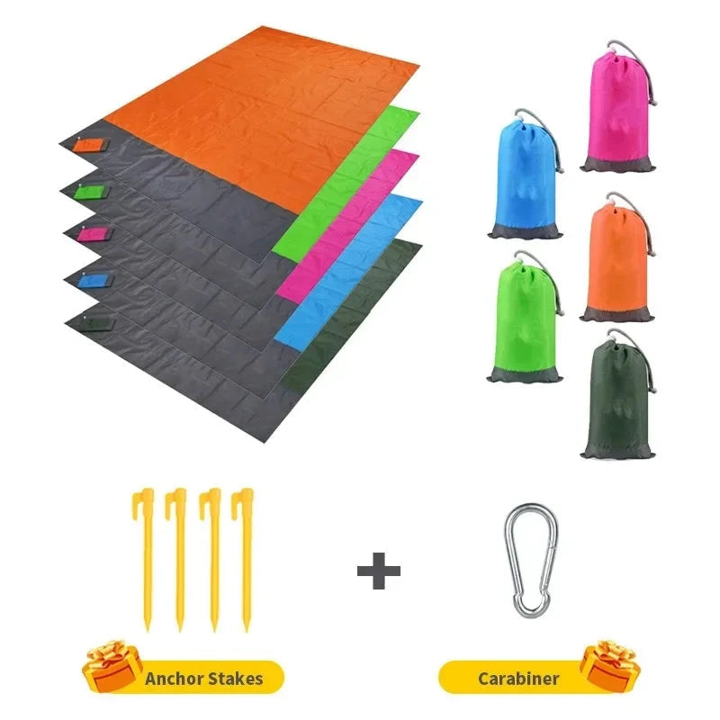 Waterproof Pocket Beach Mat Folding Beach Blanket Camping Mat Lightweight Lightweight Mat Outdoor Picnic Mat Econic Blanks