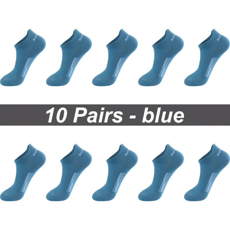 High Quality 10Pairs Men Socks Combed cotton 100% Summer Sports Sock Plus Size EUR38-48 Quick Pick Grocers