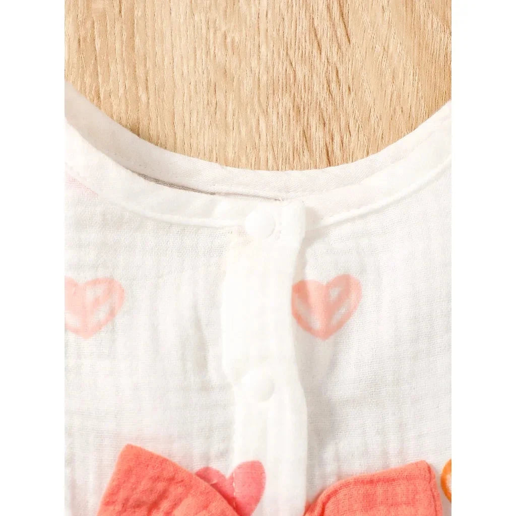 2PCS Dress Clothes Set Newborn Baby Girl Love Print Sleeveless Dress With Hat Summer Fashion Cute Wear for Infant Girl 0-9Months Econic Blanks