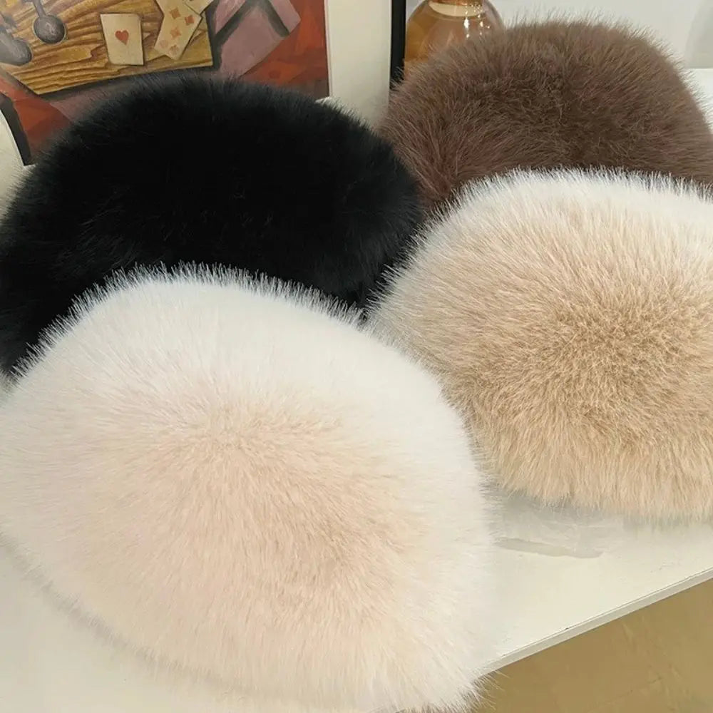 Hot Sale Fur Hat Women Warm Snow Ski Cap Female Faux Fox Fur Thick Warm Winter Hat Lady Windproof Russian Hat Ear Warmer Bonnet Purest Peak