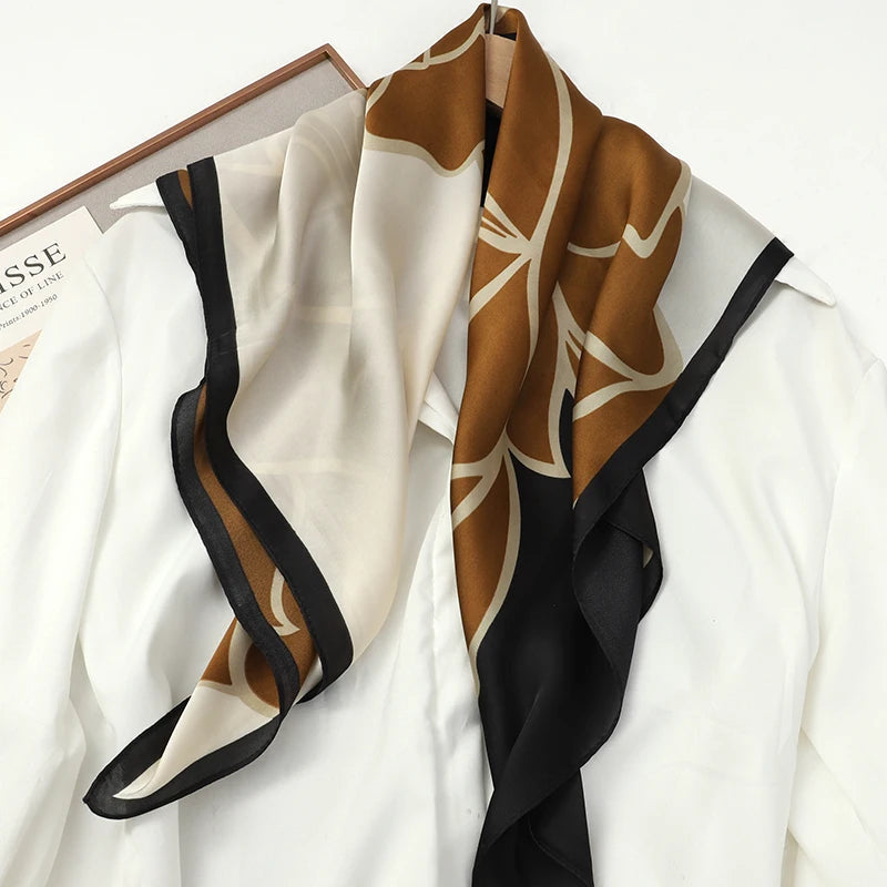 60Colors Luxury Scarf Women 70*70Cm Silk Feel Square Hair Wrapping Foulard Satin Shawl Big Size Head Bandana Hijab Handkerchief Quick Pick Grocers