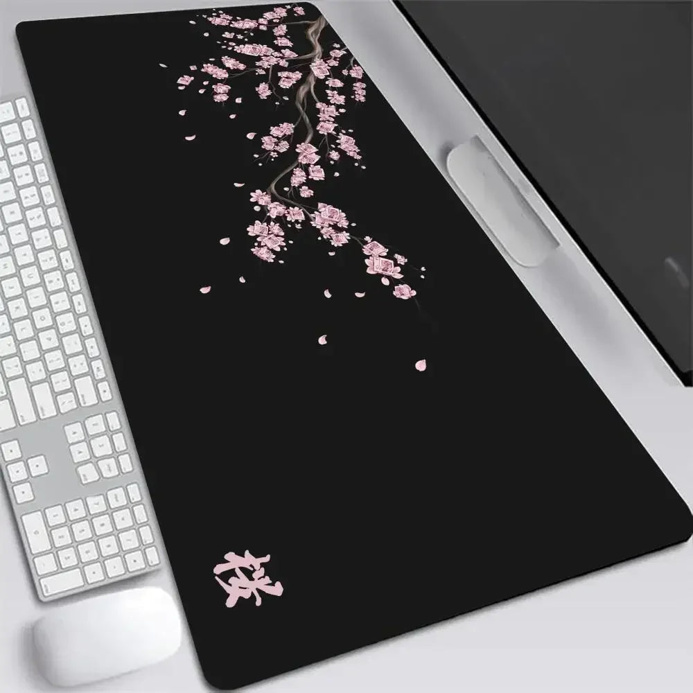 Japan Cherry Blossom Mouse Pad XXL Gray Laptops Gaming Deskmat Sakura Mousepad Anime Office Carpet Gamer Keyboard Computer Desks Quick Pick Grocers