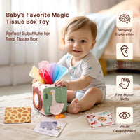 Montessori cloths Toys Magic Cotton Animal Tissue Box Kids Finger Exercise Cloth Busy Box Toys Baby Educational Activity Sensory Purest Peak