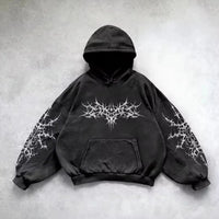 American Y2K New Fashion Trend Fleece Padded Zipper Hoodie Women Street Hip Hop Joker Loose Sweatshirt Couple Casual Punk Hoodie Econic Blanks