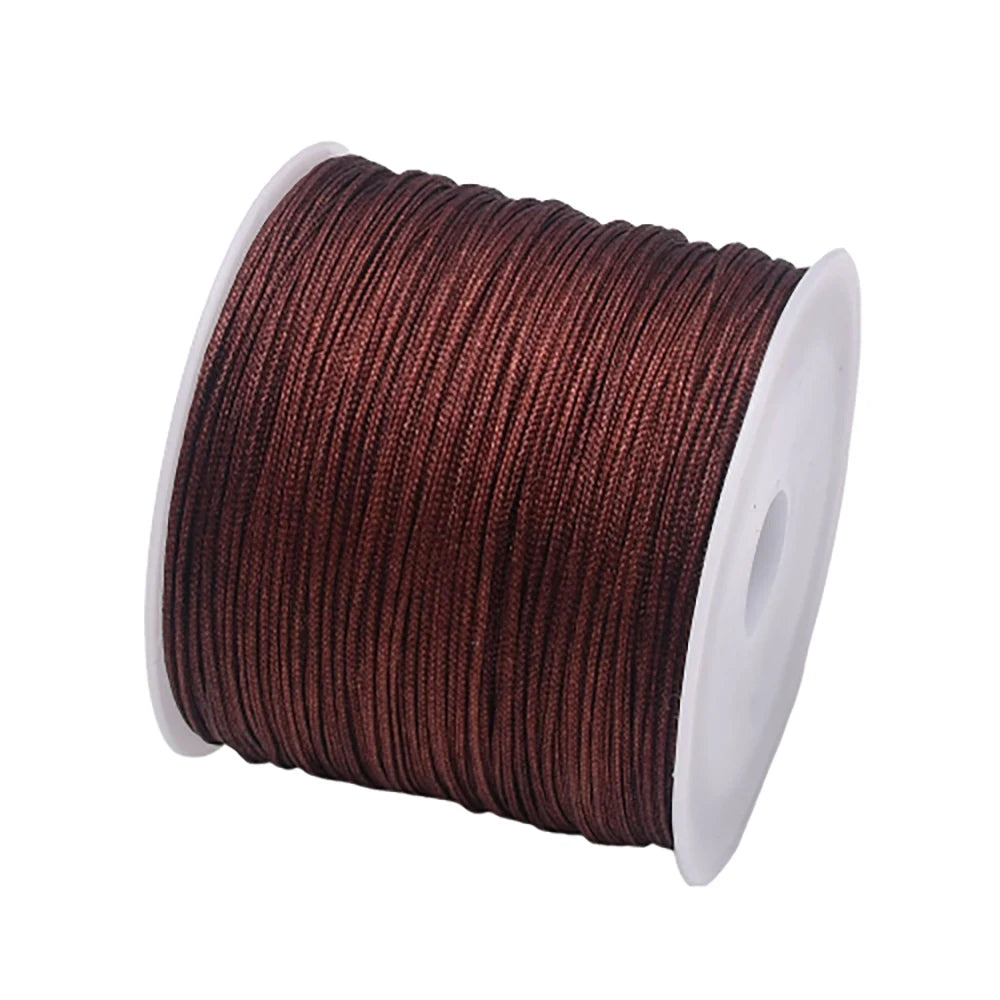 50Yds 0.8mm Crafts Nylon Cord For Jewelry Making Beading Braided Nylon Satin String for Bracelets Rattail Trim Chinese Knot Econic Blanks