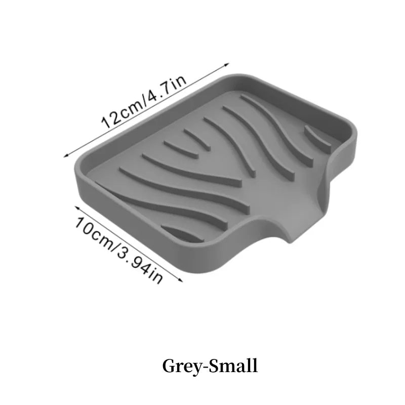1-Pack Silicone Drain Soap Box Kitchen Bathroom Anti-slip Sink Tray Creative Washing Table Soap Tray Free Punch Drain Rack Econic Blanks