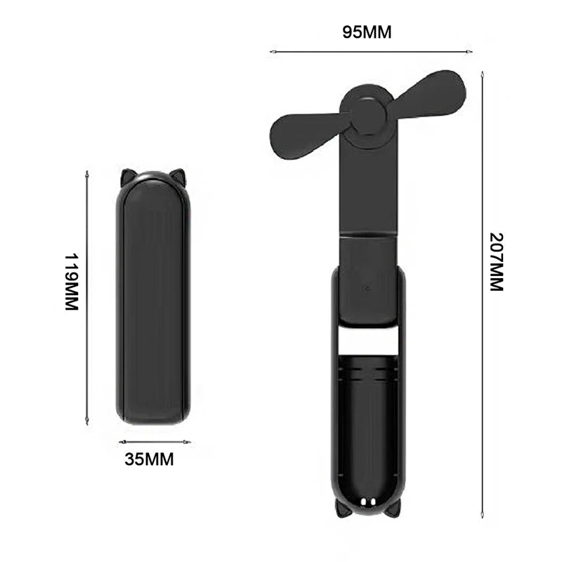 Foldable Small Fan Portable and high-power Hand Held Portable Mini Fan Rechargeable Hand USB Charge Fan Quick Pick Grocers
