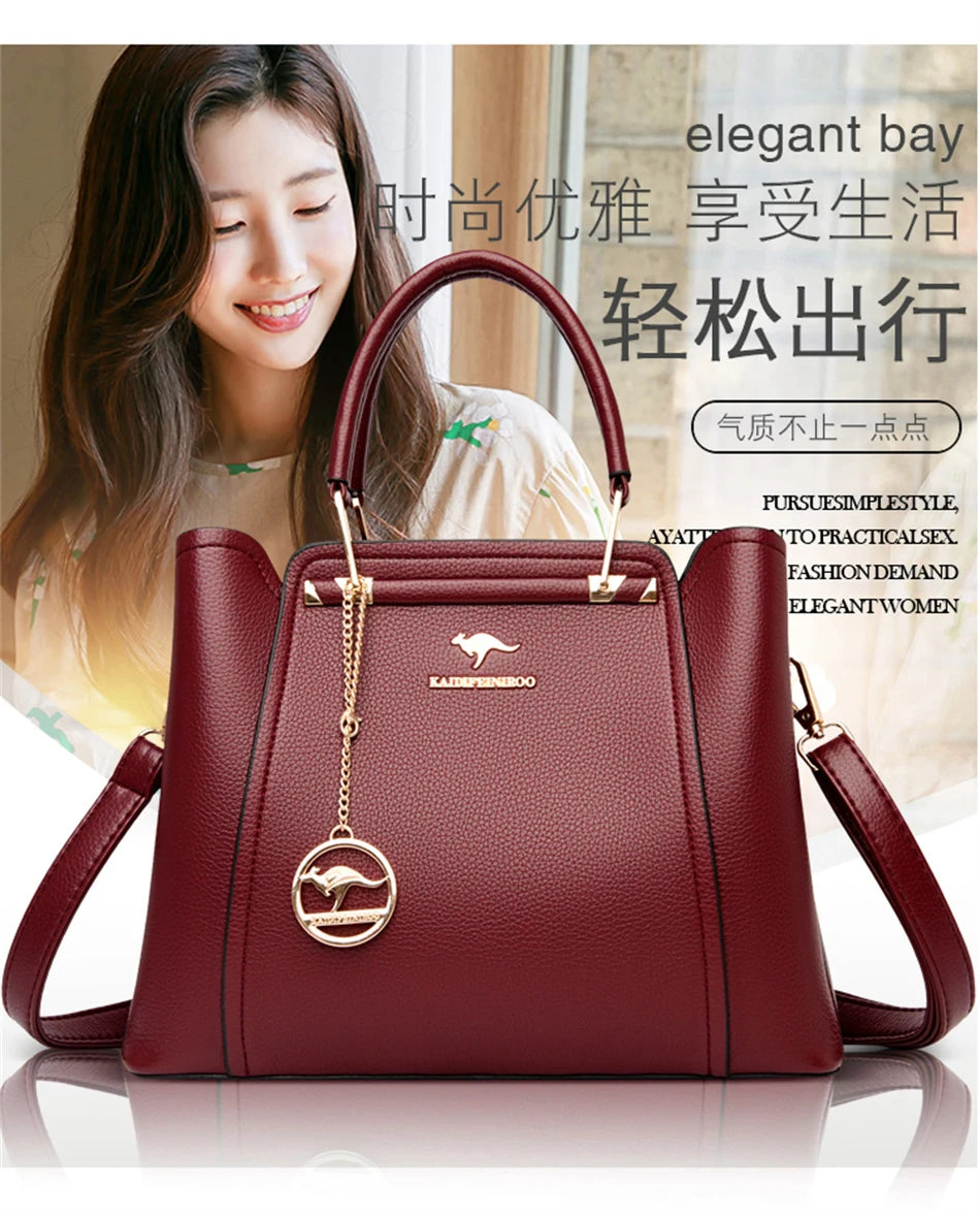 2024 Luxury Women Designer 3 Layers Shoulder Crossbody Sac Ladies Large Capacity Leather Handbags Shopper Brand Messenger Totes Quick Pick Grocers