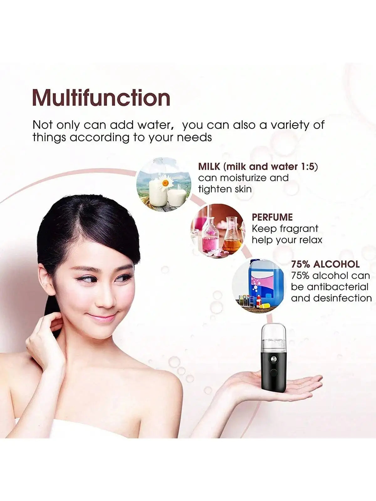 USB Mist Facial Sprayer  Humidifier Rechargeable Nebulizer Face Steamer Moisturizing Beauty Instruments Face Skin Care Tools Quick Pick Grocers
