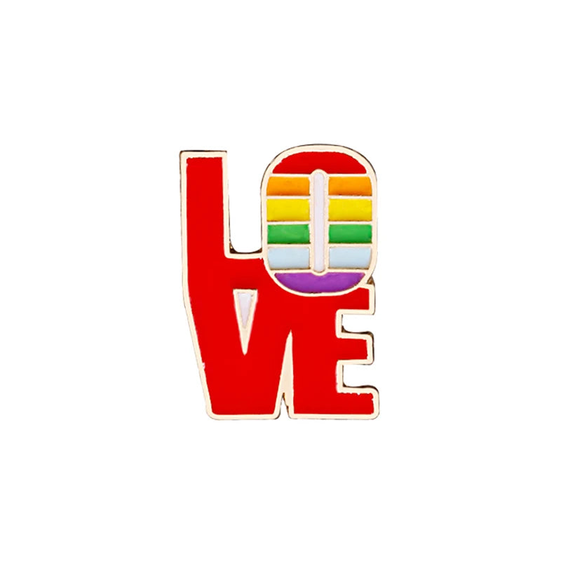 LGBT Flag Rainbow Heart Brooch Peace and Love Enamel Pins Clothes Bag Lapel Pin Gay Lesbian Pride Icon Badge Unisex Jewelry Gift Quick Pick Grocers