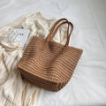 Hand-woven Women's Shoulder Handbag Bohemian 2025 Summer Fashion Straw Beach Tote Bag Travel Shopper Weaving Shopping Bags Quick Pick Grocers