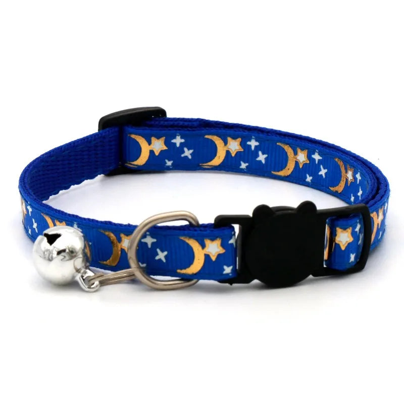 Pet Collar With Bell Cartoon Footprint Colorful Dog Puppy Kitten Collar Adjustable Safety Bell Ring Necklace Pet Accessories Econic Blanks