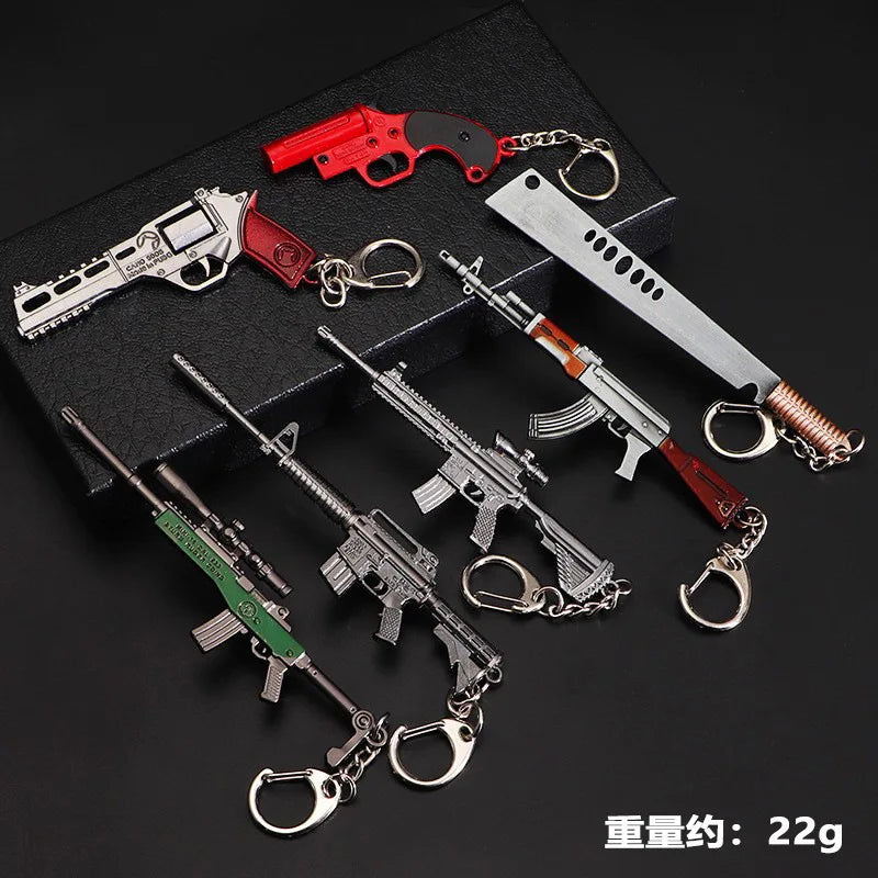 1pc Toy Gun Keychain, Alloy Toy Gun Model Pendant Car Key Chain Car Key Ring Gift For Men Boys Quick Pick Grocers