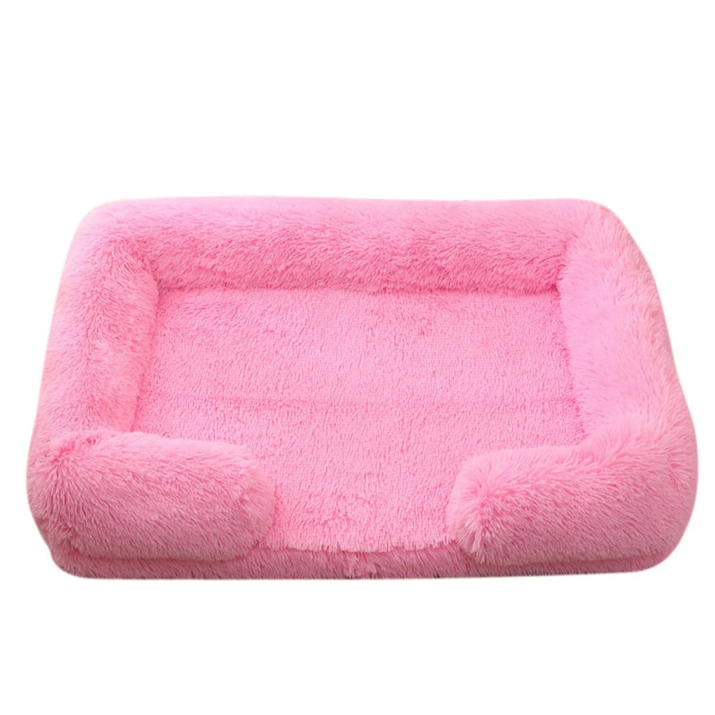 Square Dog Bed Plush Pet Bed Winter Thickened Pad House for Dogs Bed Cat Sofa for Flyffy Dogs Sleeping Bed Sofa Removable Mat Quick Pick Grocers