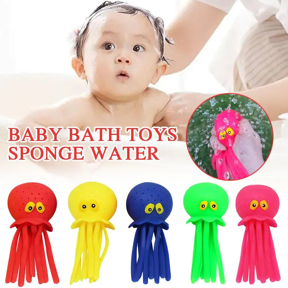 Baby Bath Toys Sponge Water Absorbing Octopus Squeezing Stress Relief Toys Summer Swimming Play Water Bath Toy for Children Quick Pick Grocers