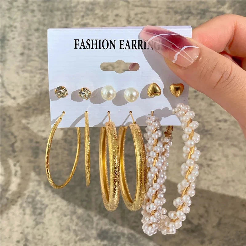 Modyle Gold Color Dangle Earrings Set Butterfly Acrylic Hollow Drop Earrings for Women Heart Hoop Earring Fashion Jewelry Gifts Econic Blanks