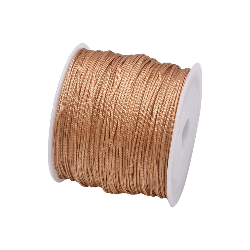 50Yds 0.8mm Crafts Nylon Cord For Jewelry Making Beading Braided Nylon Satin String for Bracelets Rattail Trim Chinese Knot Econic Blanks