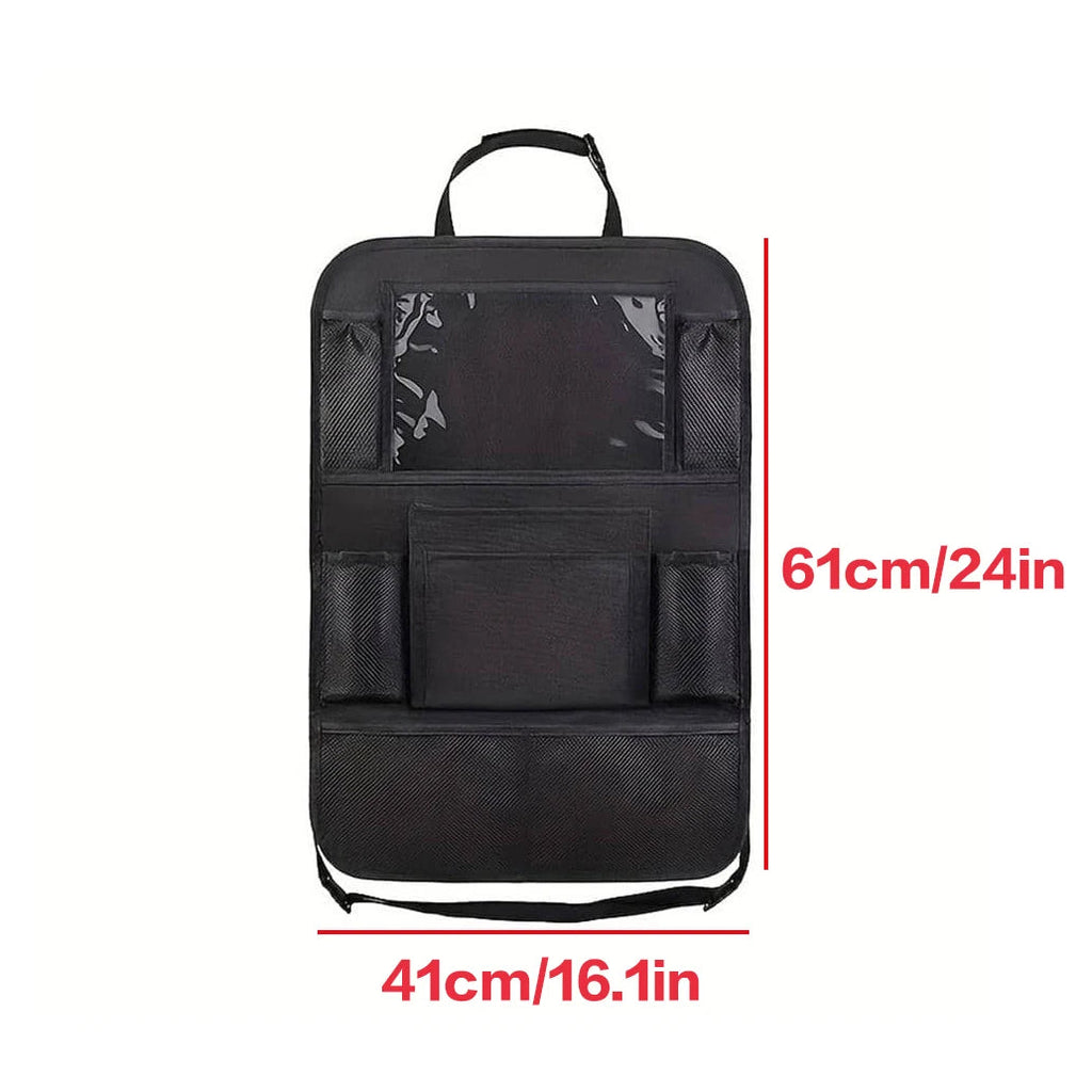 1pc Simple Black large size Multi Grid Seat Back Hanging Car Storage Bag, Multifunction Car Storage Bag For Car, Halloween, Than Econic Blanks