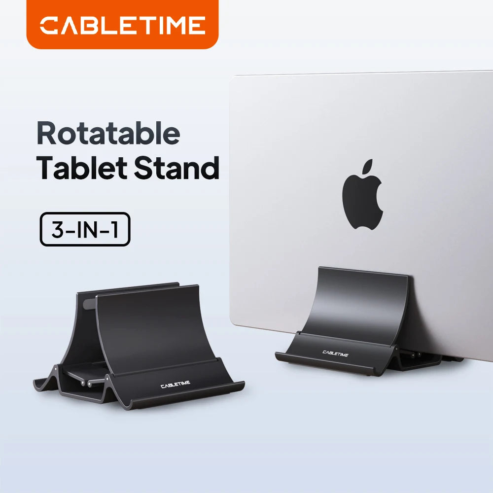 CABLETIME Vertical Laptop Stand Automatically Shrink Space-Saving Multifunctional Tablet Stand for MacBook Surface iPad Phone Quick Pick Grocers