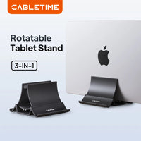 CABLETIME Vertical Laptop Stand Automatically Shrink Space-Saving Multifunctional Tablet Stand for MacBook Surface iPad Phone Quick Pick Grocers