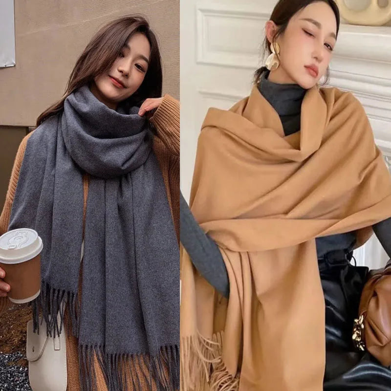 New Black Scarf Cashmere Woman Wool Ladies Scarf Warm Checkered Scarf Women's Winter Scarves Autumn XWJ07 Quick Pick Grocers