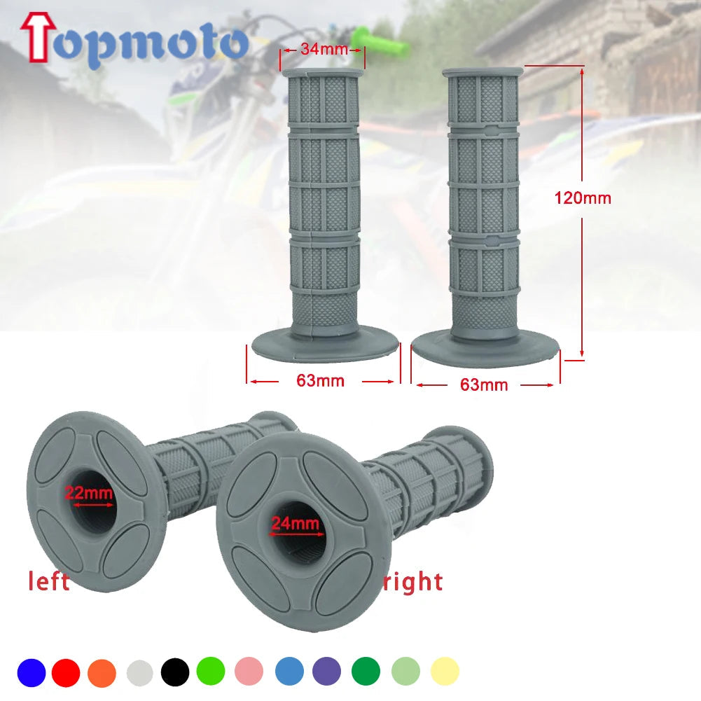 22mm 24mm Motorcycles Grip Dirt Bike Grips 7/8" Rubber Biker Scooter Handle Grip For Handlebar Mx Pillow Top Throttle 22mm Bar Quick Pick Grocers