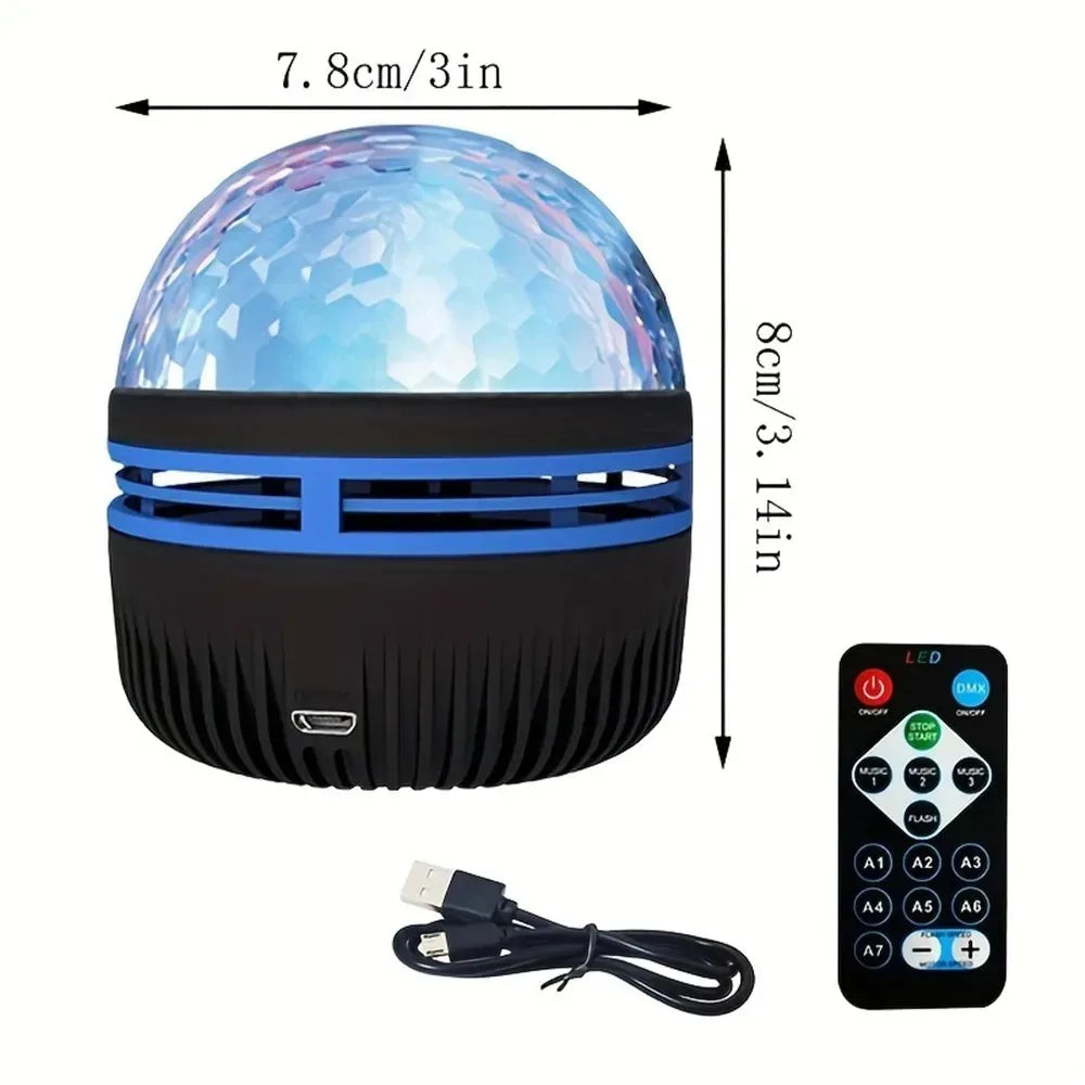 LED Ocean Wave Starry Sky Projector Lamp 1pc 7 Colors Remote Control USB Powered for Kids Room Bedroom Party Ambient Light Quick Pick Grocers