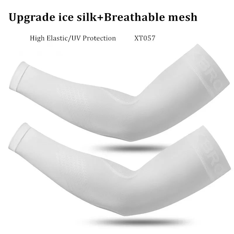 ROCKBROS  Arm Sleeve Breathable Quick Dry UV Protection Cycling Sport Sleeve Ice Fabric Sunscreen Sports Wear Fitness Arm Sleeve Quick Pick Grocers