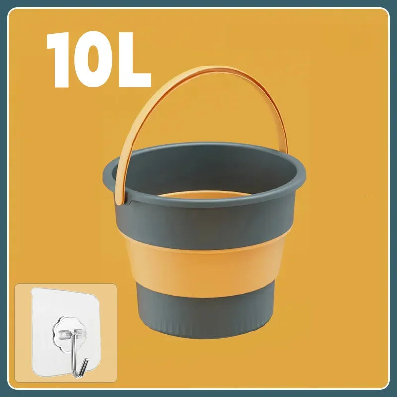 5/10/17L Portable Folding Bucket Multifunctional Thickened Silicone Bucket for Car Washing and Fishing Camping Folding Bucket Quick Pick Grocers