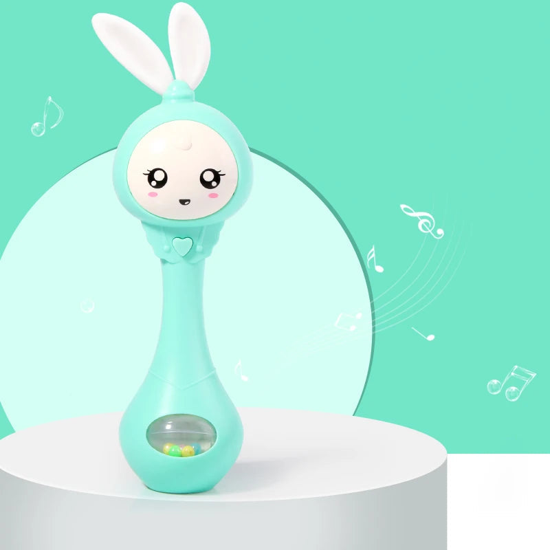 Music and Shine Rattle Toys Rabbit Intelligent Baby Rattles Smart Bunny Smarty Media Smart Shake Newborn Early Educational Toy Purest Peak
