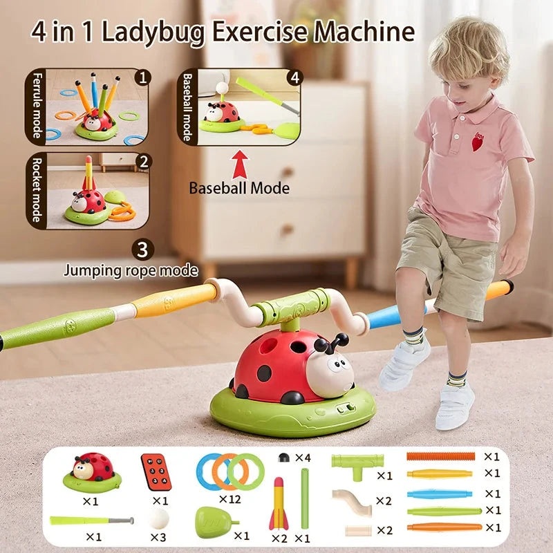 Ladybug Sport Entertainment Game Toy Multifunction Rope Skipping Machine Ferrule Jump Rocket Launcher Outdoor Educational Econic Blanks